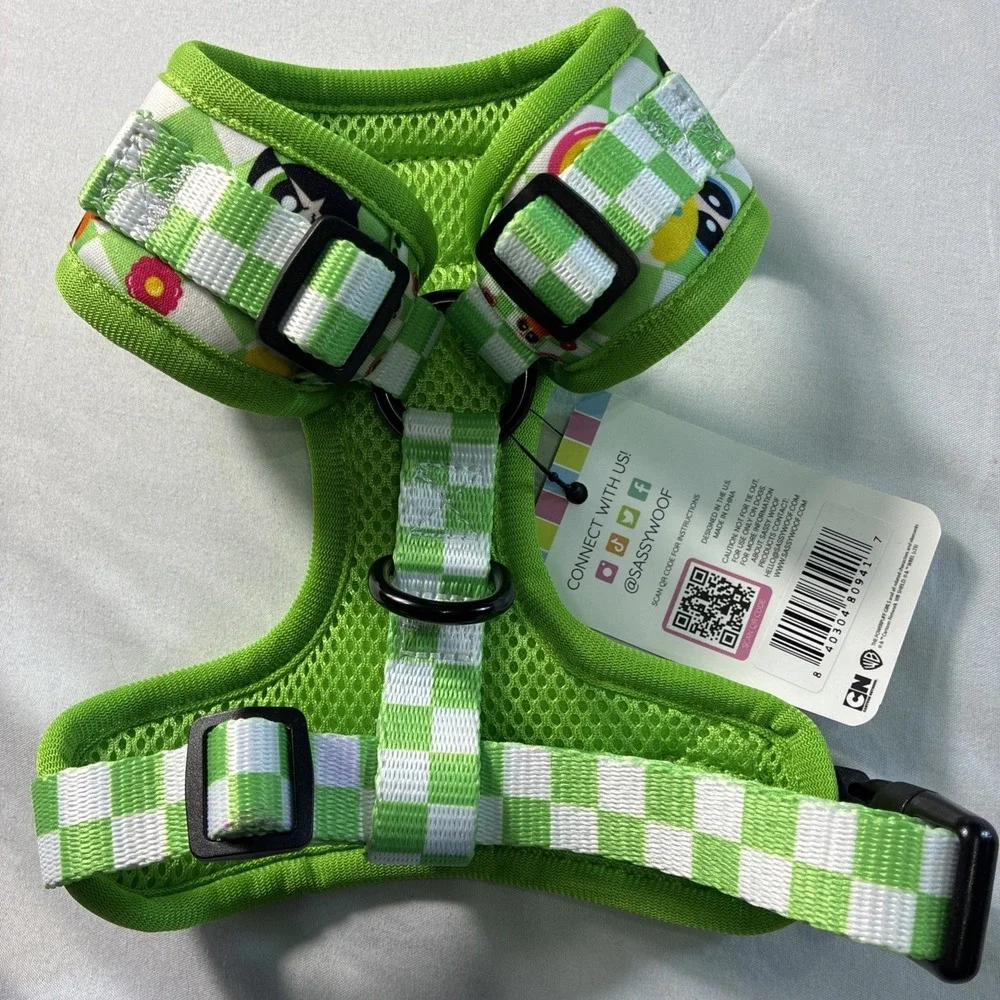 Sassy Wolf Soft Adjustable Dog Harness Retro Powderpuff Girls Design Size XS New